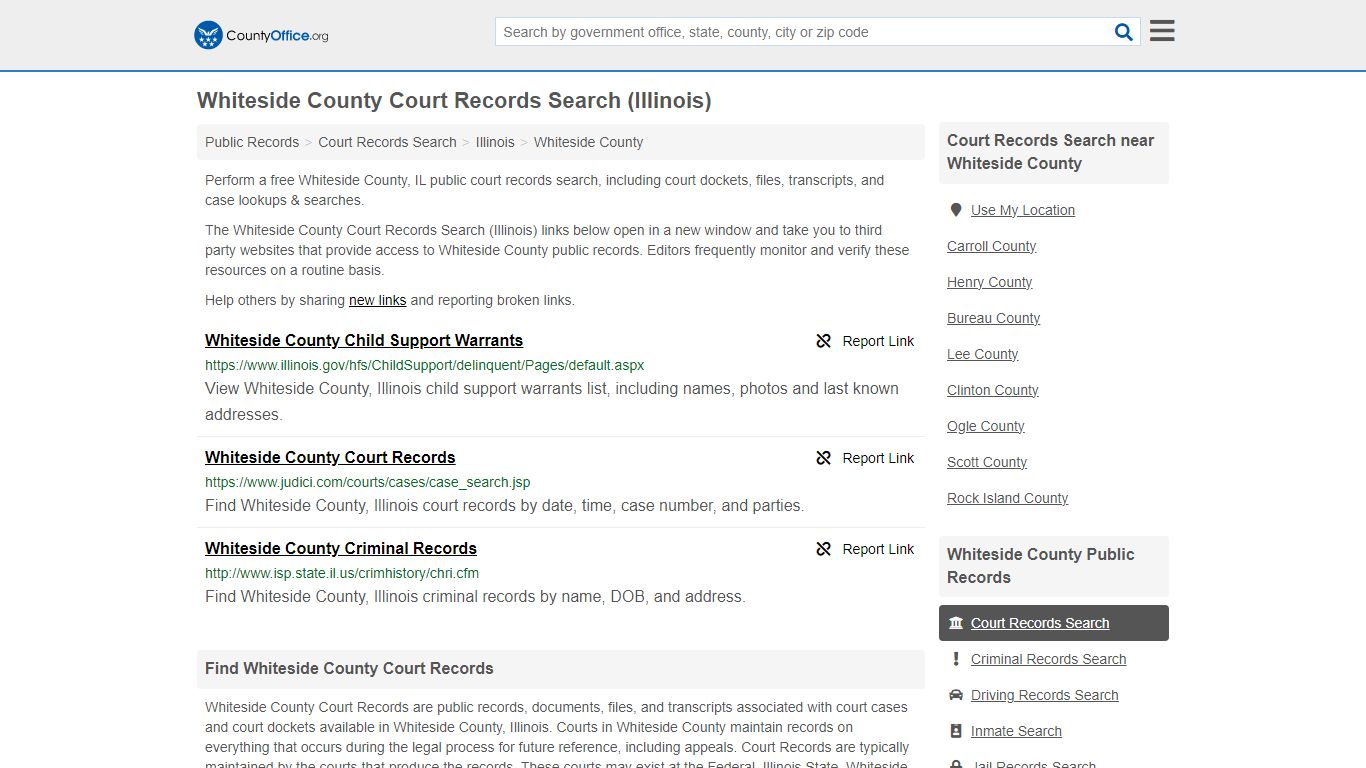 Whiteside County Court Records Search (Illinois) - County Office